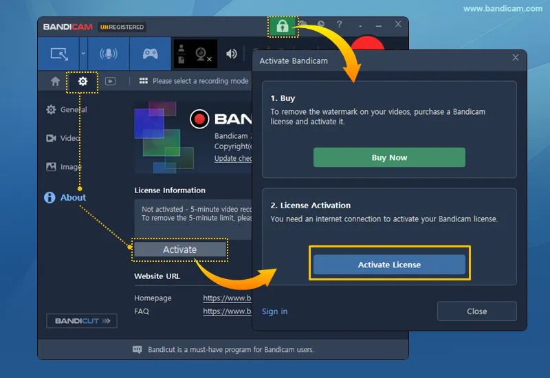 Activate Bandicam